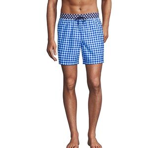 Draper James X Lands’ End Print Volley Men’s Swim Trunks. Size Medium.